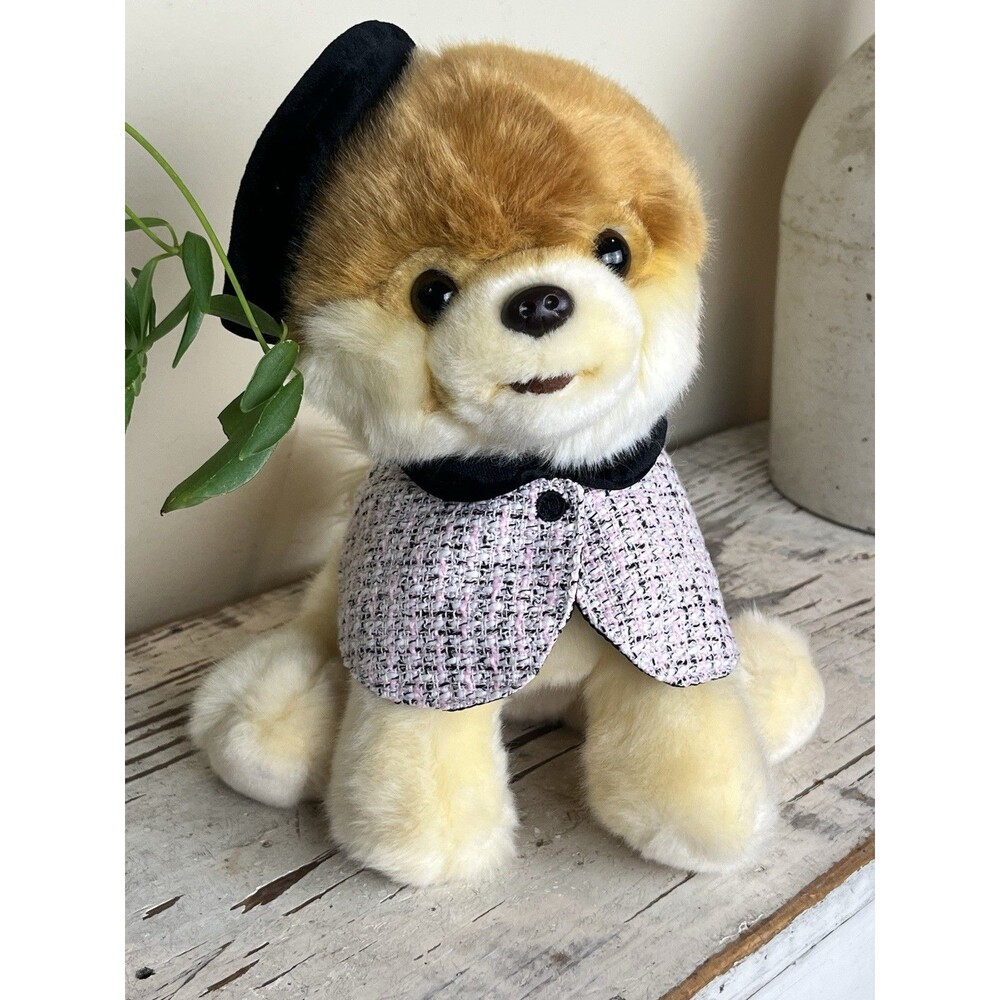 Paris Beret Boo Cutest Dog Realistic Plush Stuffed GUND 9” Pomeranian Toy Animal